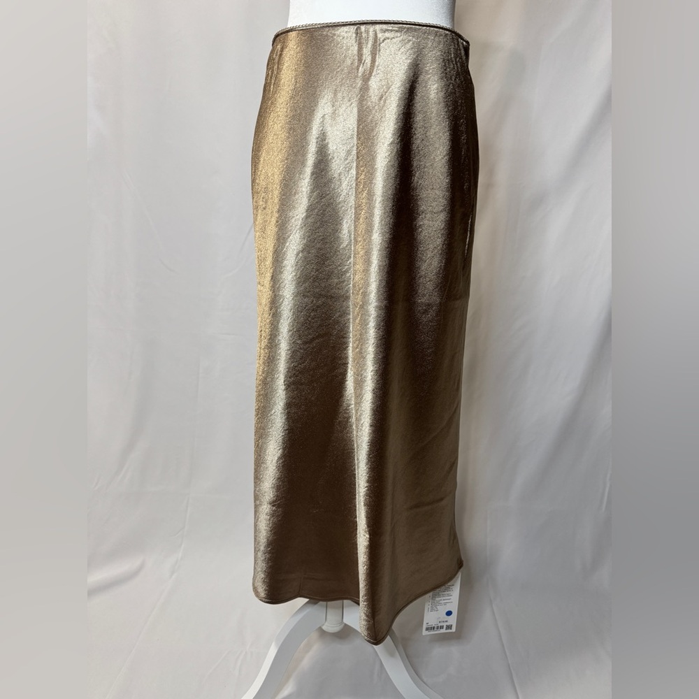 Lululemon Satin Midi Skirt Champagne Gold Size M NWT $118 - Picture 5 of 8